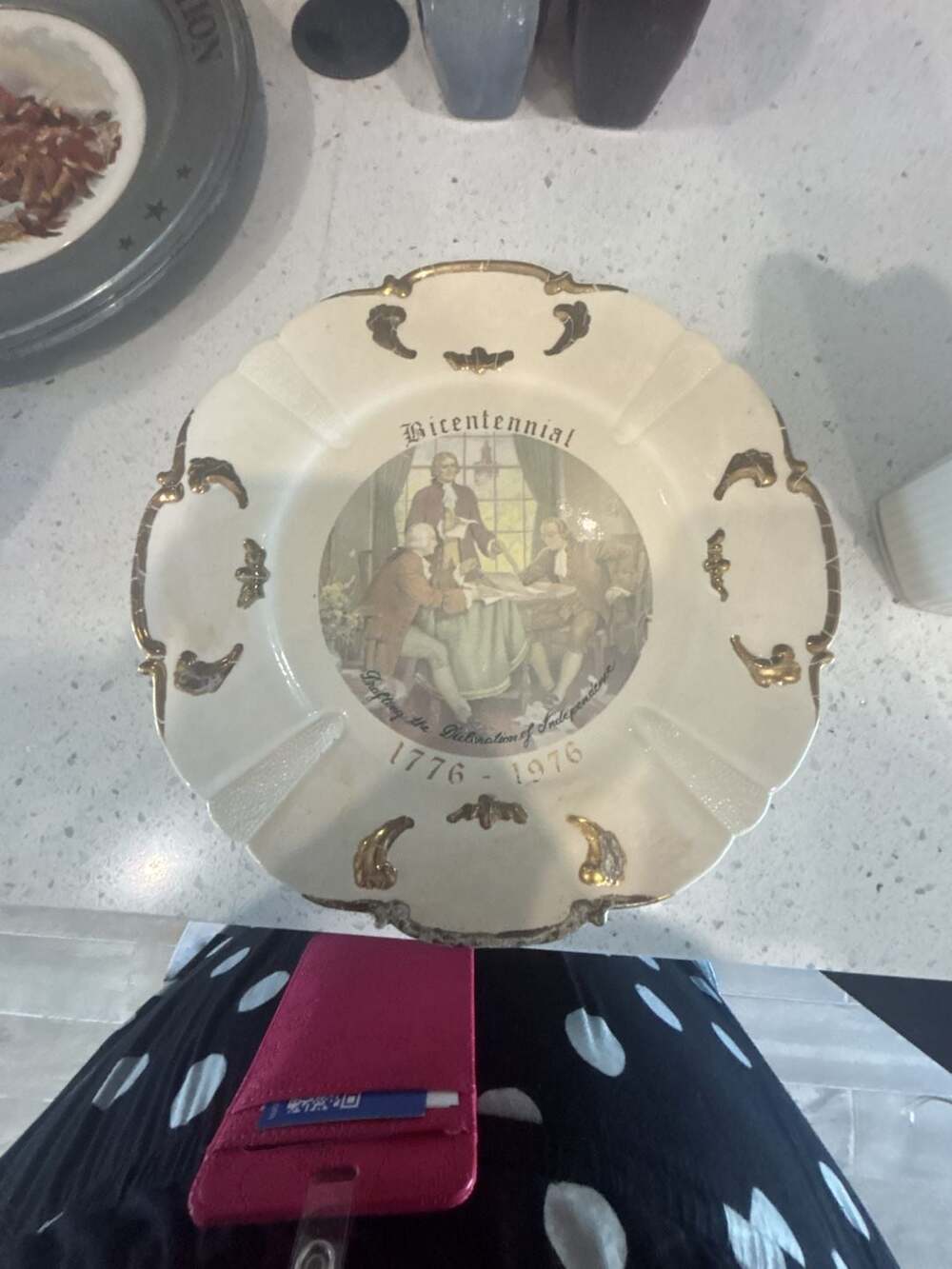 Vintage Bicentennial 1776-1976 Drafting the Declaration of Independence Plate